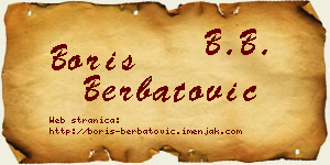 Boris Berbatović vizit kartica